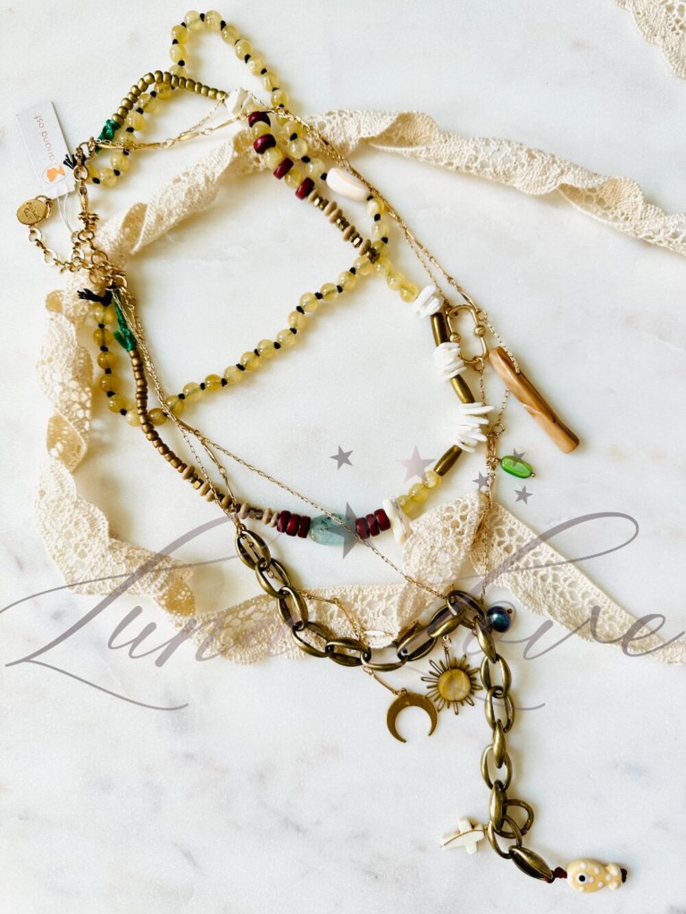FREE PEOPLE x Ariana Ost Gold Layered Fish Necklace - EXCLUSIVE! - Picture 2 of 6